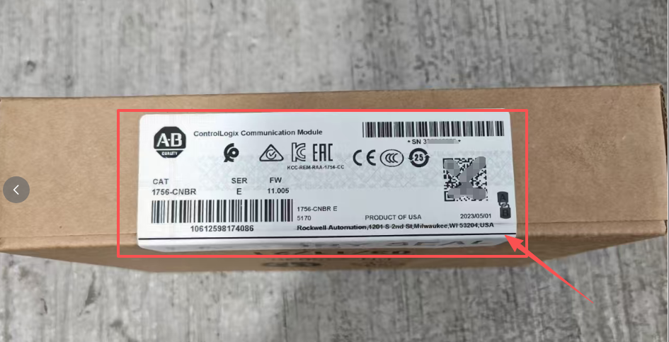 Complete Allen-Bradley package label and product information